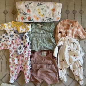 Floral and Patterned Premie Size Baby Clothing